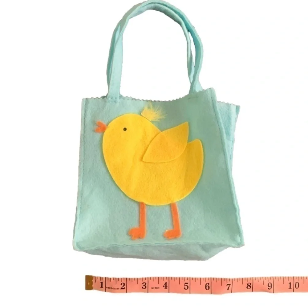 Baby Chick Blue Felt Easter Bag Basket